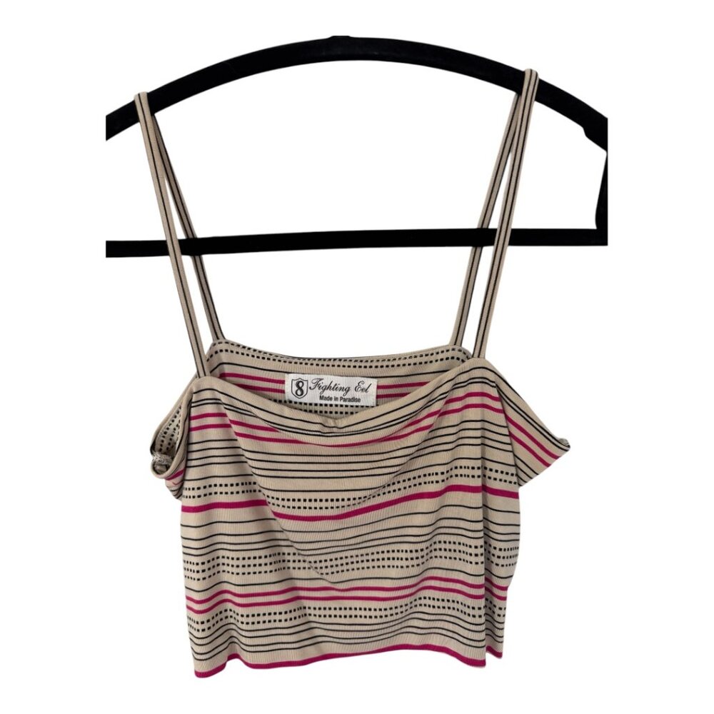 Fighting Eel Pink Stripe Cropped Cami, Small